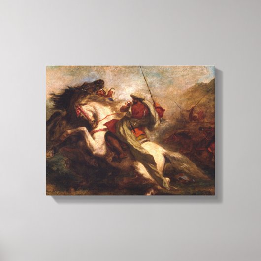 Ferdinand Delacroix Collision of Moorish Horsperma Canvas Afdruk (Voorkant)