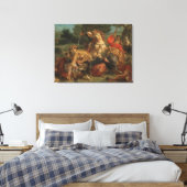 Ferdinand Delacroix  Lion Hunt Canvas Afdruk (Insitu (Slaapkamer))