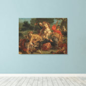Ferdinand Delacroix  Lion Hunt Canvas Afdruk (Insitu (Houten vloer))