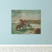 Ferdinand Delacroix Paarden die uit het Zee komen Canvas Afdruk (Insitu (Houten vloer))