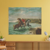Ferdinand Delacroix Paarden die uit het Zee komen Canvas Afdruk (Insitu (Woonkamer))
