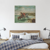 Ferdinand Delacroix Paarden die uit het Zee komen Canvas Afdruk (Insitu (Slaapkamer))