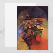 Ferdinand du Puigaudeau - Breton Girls with Chines Kaart (Voorkant / Achterkant)