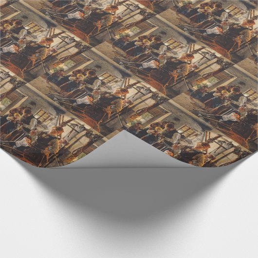 Ferdinand Georg Waldmüller: Bij de boer Cadeaupapier (Hoek)