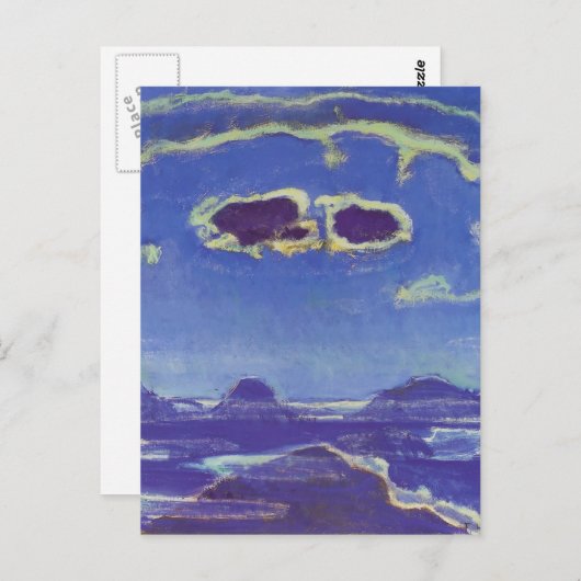 Ferdinand Hodler-Eiger, Monch, Jungfrau in Moonlig Briefkaart (Voorkant / Achterkant)