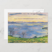 Ferdinand Hodler- Lake Genève op de avond Briefkaart (Voorkant / Achterkant)