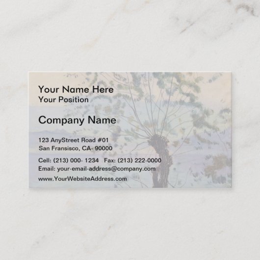 Ferdinand Hodler- Willow-boom door het meer Visitekaartje (Voorkant)