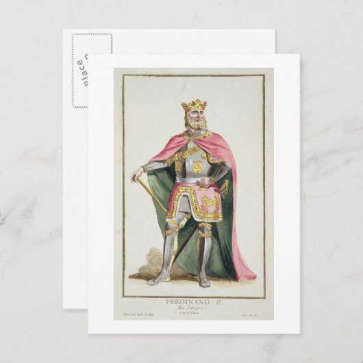 Ferdinand I (1379-1416) King of Aragon from 'Receu Briefkaart (Voorkant / Achterkant)