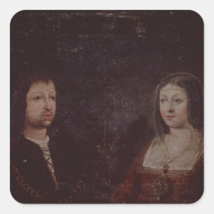 Ferdinand II van Aragón en Isabella I van Castili Vierkante Sticker