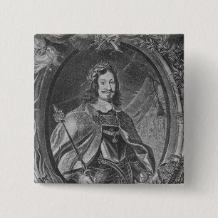 Ferdinand III, Heilige Romeinse keizer Vierkante Button 5,1 Cm