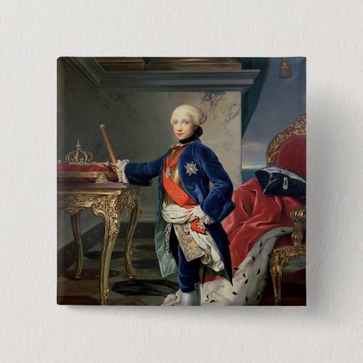 Ferdinand IV, koning van Napels Vierkante Button 5,1 Cm (Voorkant)