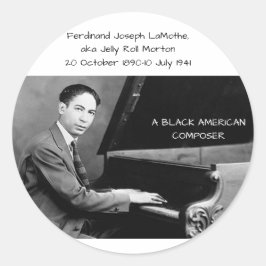 Ferdinand Joseph LaMothe, alias Jelly Roll Morton Ronde Sticker