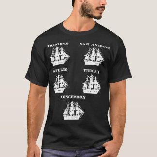 Ferdinand Magellan 5 Schepen Explorer Boten Geschi T-shirt
