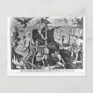 Ferdinand Magellan aan boord van zijn karavel, 152 Briefkaart