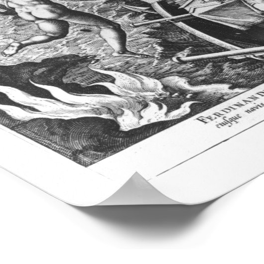 Ferdinand Magellan aan boord van zijn karavel, 152 Poster (Hoek)