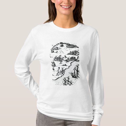 Ferdinand Magellan Fighting Natives on Island T-shirt (Voorkant)