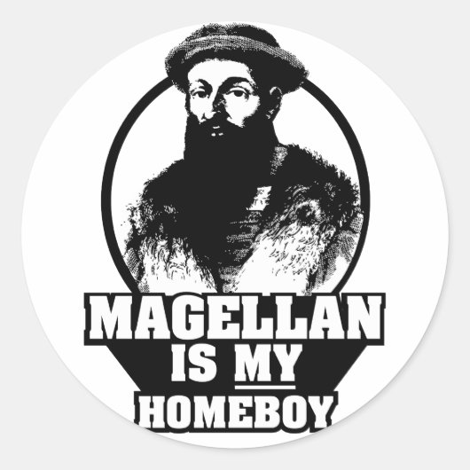Ferdinand Magellan is mijn huisjongen Ronde Sticker (Voorkant)