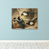 Ferdinand von Wright - Magpies Round a Dead Canvas Afdruk (Insitu (Houten vloer))