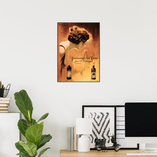 FERDINANDO DAL CORNO Padova - oude Italiaanse wijn Poster (Thuiskantoor)