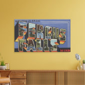 Fergus-Herfsten, Minnesota - Grote lettertjes Canvas Afdruk (Insitu (Woonkamer))