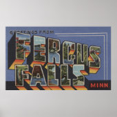 Fergus-Herfsten, Minnesota - Grote lettertjes Poster (Voorkant)