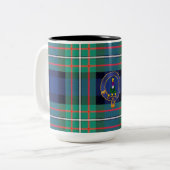 Ferguson clan badge en tartan mok (Voorkant links)