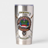 Ferguson Clan Badge Tartan & Swords Geïsoleerde Drinkbeker (Achterkant)