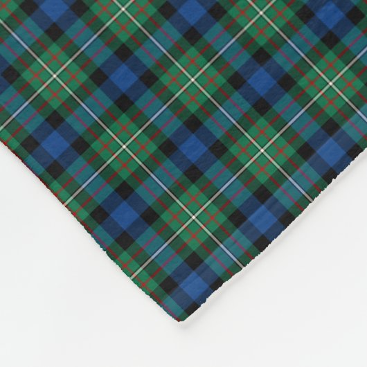 Ferguson Clan Blauw, Groene en Rode Tartan Fleece Deken (Hoek)