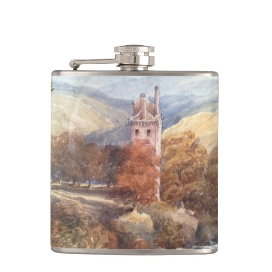 Ferguson Clan Familie Oude Kilkerran Kasteel kolf Heupfles (Voorkant)