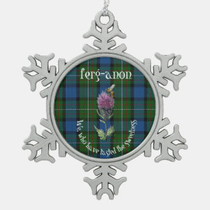 Ferguson Clan-kerstornamentespewter-sneeuwvlok Tin Sneeuwvlok Ornament
