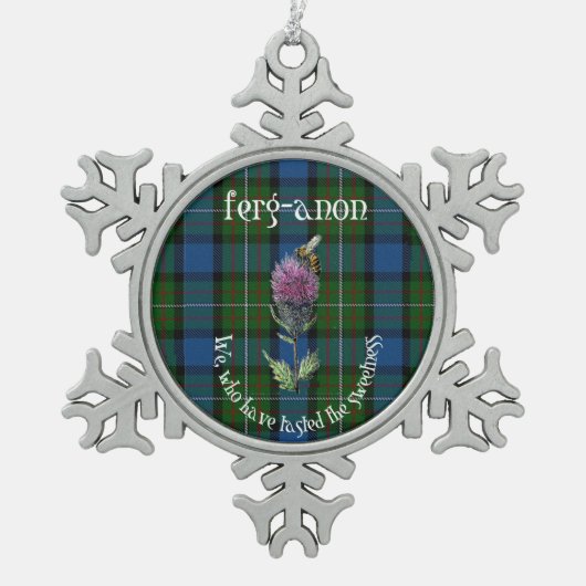 Ferguson Clan-kerstornamentespewter-sneeuwvlok Tin Sneeuwvlok Ornament (Voorkant)