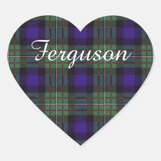 Ferguson clan Plaid Schotse tartan Hart Sticker (Voorkant)