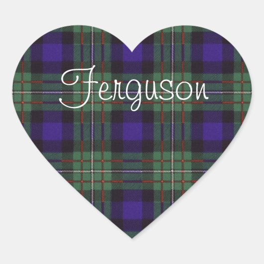 Ferguson clan Plaid Schotse tartan Hart Sticker (Voorkant)