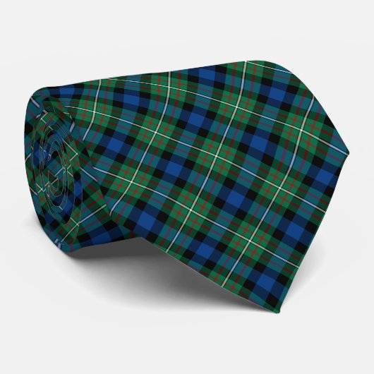 Ferguson Clan Tartan Green, Blue en Red Pset Stropdas (Opgerold)