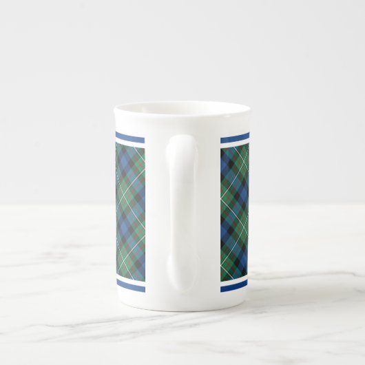 Ferguson Familie Tartan Groen en Royal Blue Plaid Porselein Kop (Achterkant)