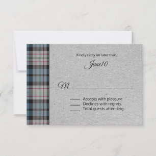 Ferguson Plaid Bruiloft RSVP Kaartje