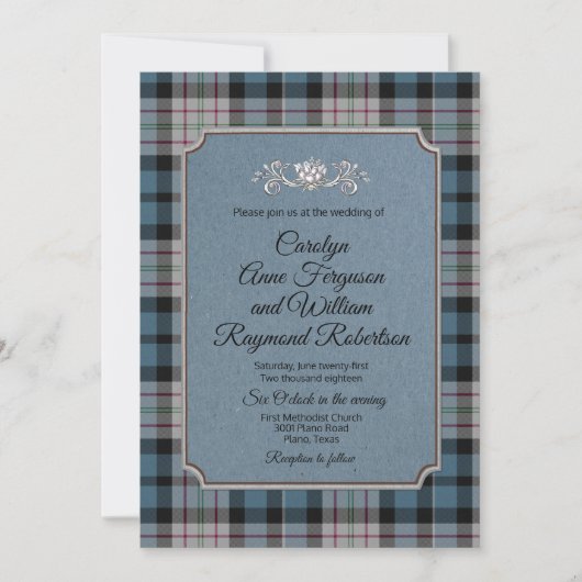 Ferguson Pset Monogrammed Wedding Invitation Kaart (Voorkant)