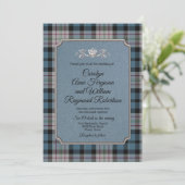 Ferguson Pset Monogrammed Wedding Invitation Kaart (Staand voorkant)