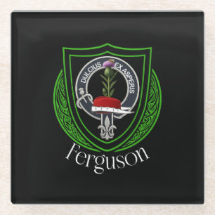 Ferguson Schotse Clan Crest Glazen Onderzetter