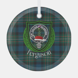 Ferguson Schotse Clan Tartan & Crest Glas Ornament