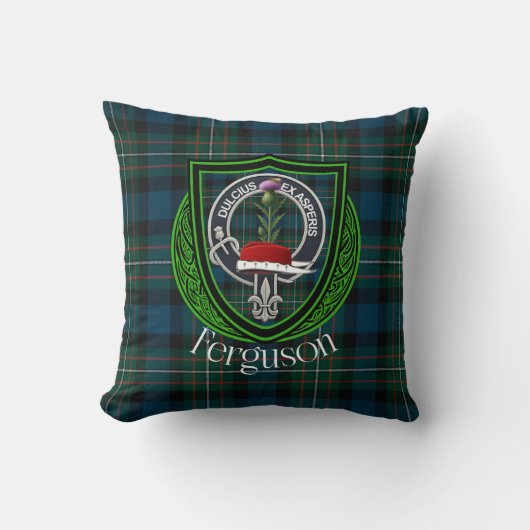 Ferguson Schotse Clan Tartan & Crest Kussen (Voorkant)