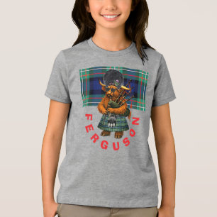Ferguson Schotse koe op doedelzak t-shirt