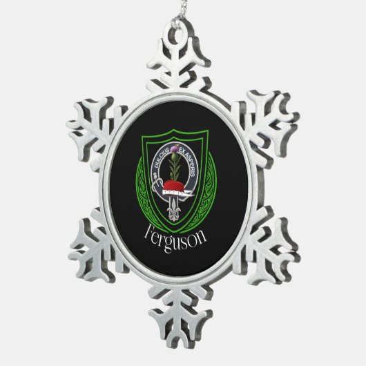 Ferguson Scottish Clan Crest Tin Sneeuwvlok Ornament (Rechts)