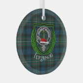 Ferguson Scottish Clan Tartan & Crest Glas Ornament (Voorkant Rechts)