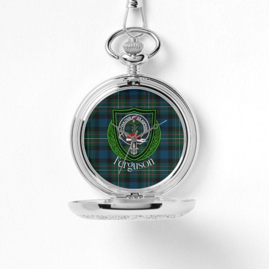 Ferguson Scottish Clan Tartan & Crest Horloge (Voorkant)