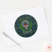 Ferguson Scottish Clan Tartan & Crest Ronde Sticker (Envelop)
