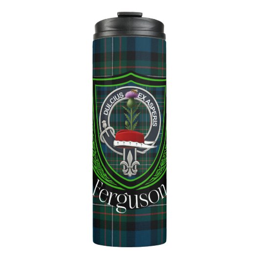 Ferguson Scottish Clan Tartan & Crest Thermosbeker (Voorkant)
