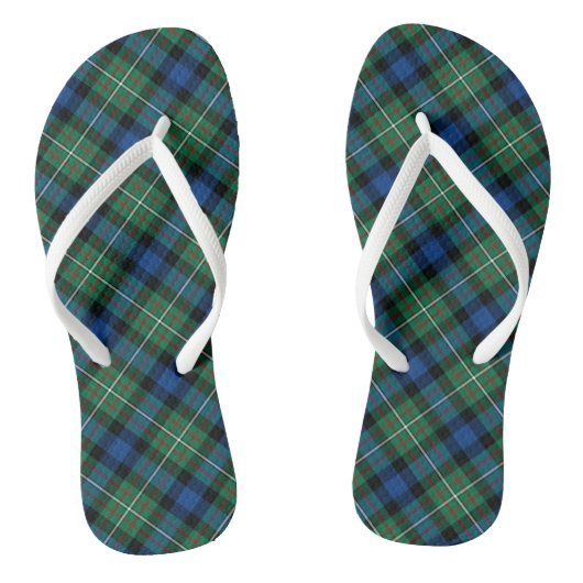 Ferguson Tartan Green en Blue Pset Teenslippers (Voetbed)