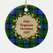 Fergusson Clan Badge & Tartan Persoonlijke mas Keramisch Ornament (Achterkant)