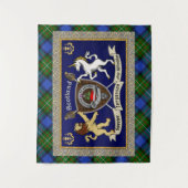 Fergusson Clan Badge & Tartan w/Motto Wandkleed (Voorkant)